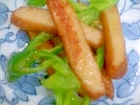 万願寺とうがらしとさつま揚げ炒め